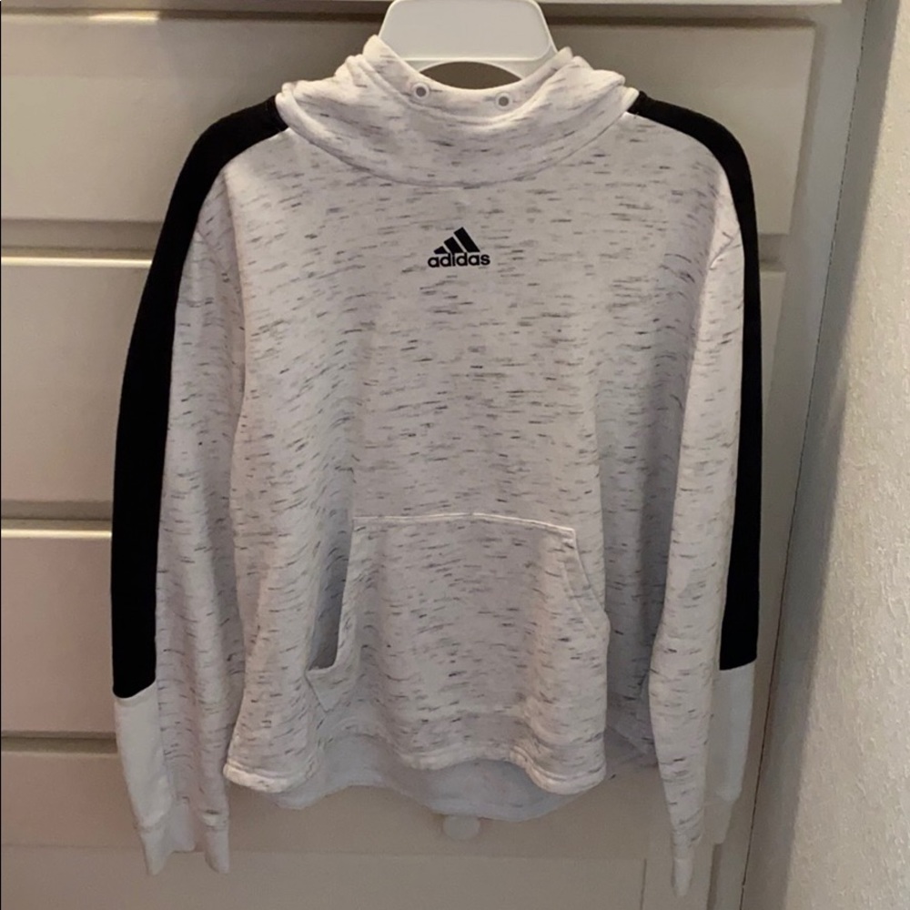 Adidas White Hooded Pullover.